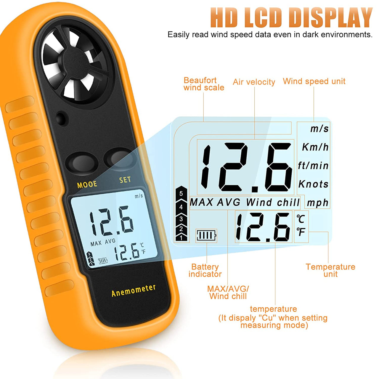 Wind Speed Meter Anemometer