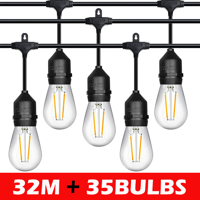 Outdoor Festoon Light String Lights 32M 35 LED Bulbs