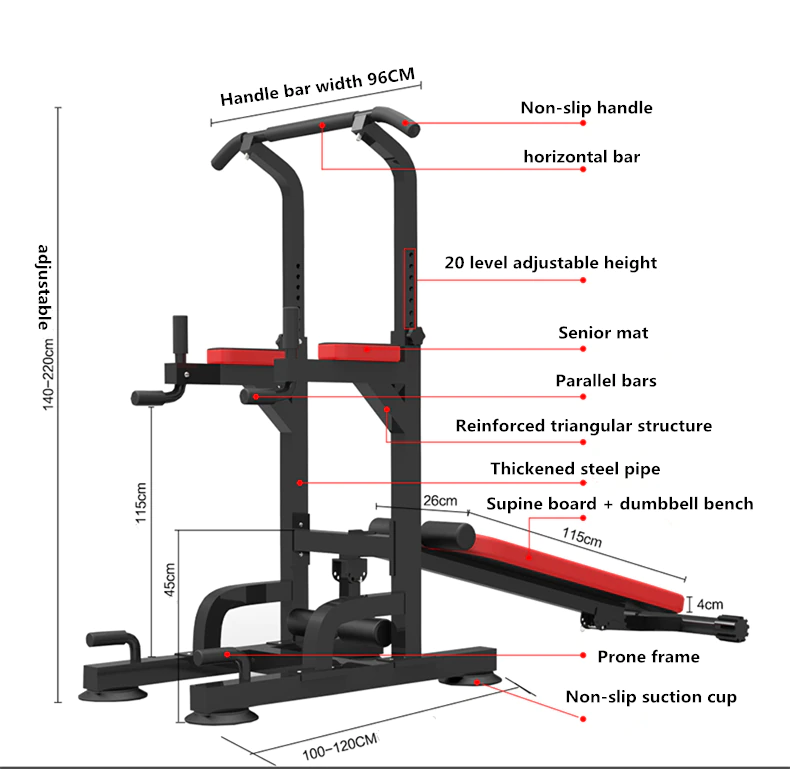 Weight Bench Chin Up Pull Up Station Power Tower