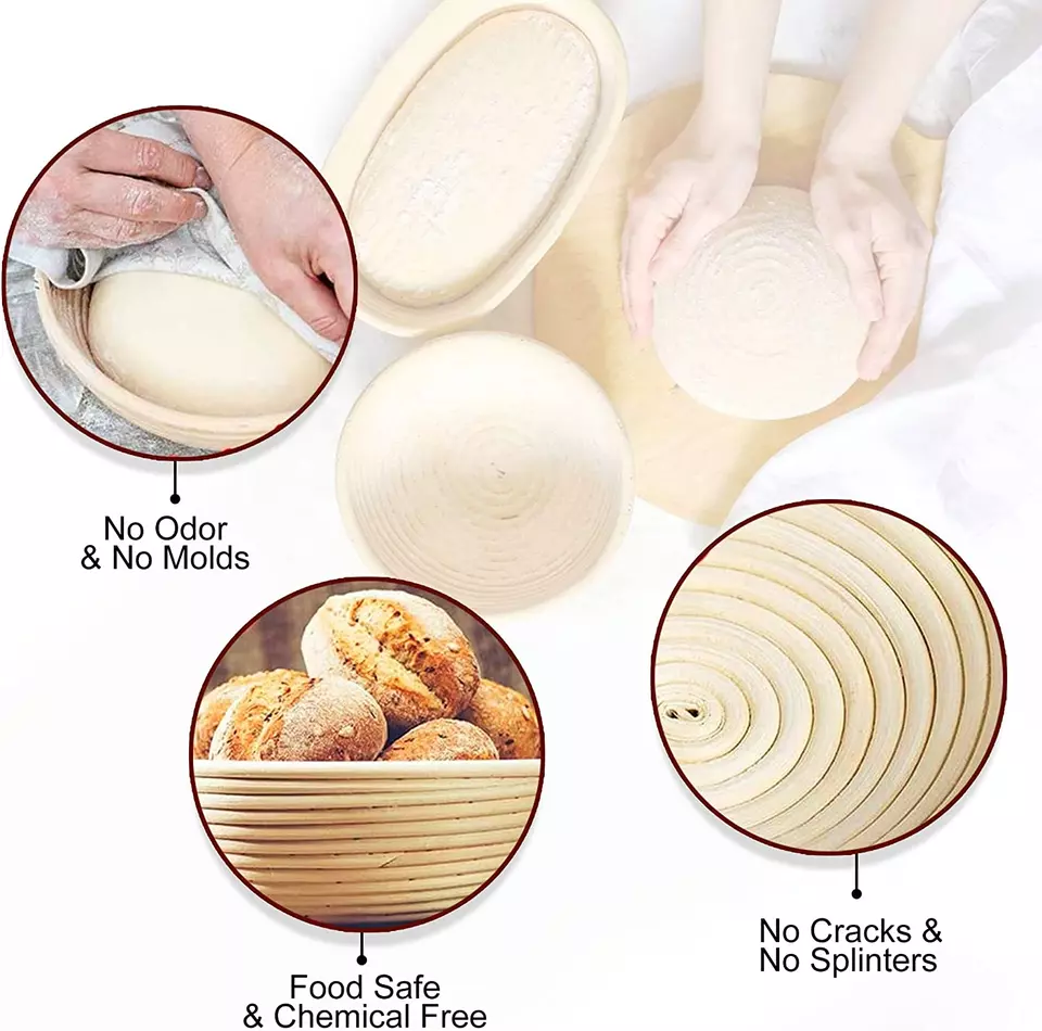 Bread Proofing Basket Set, Banneton Bowl