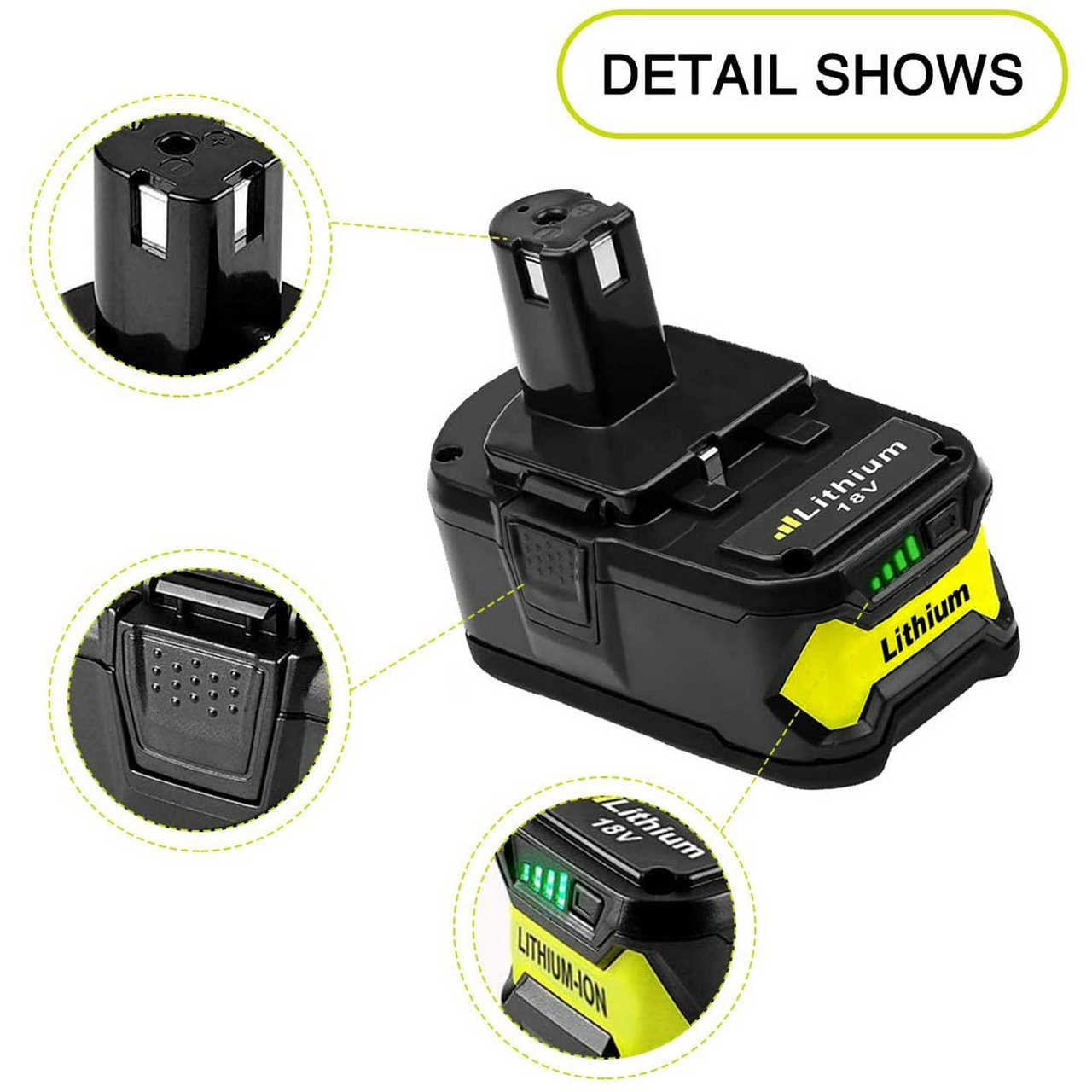 Replacement Ryobi 18V 6AH Battery