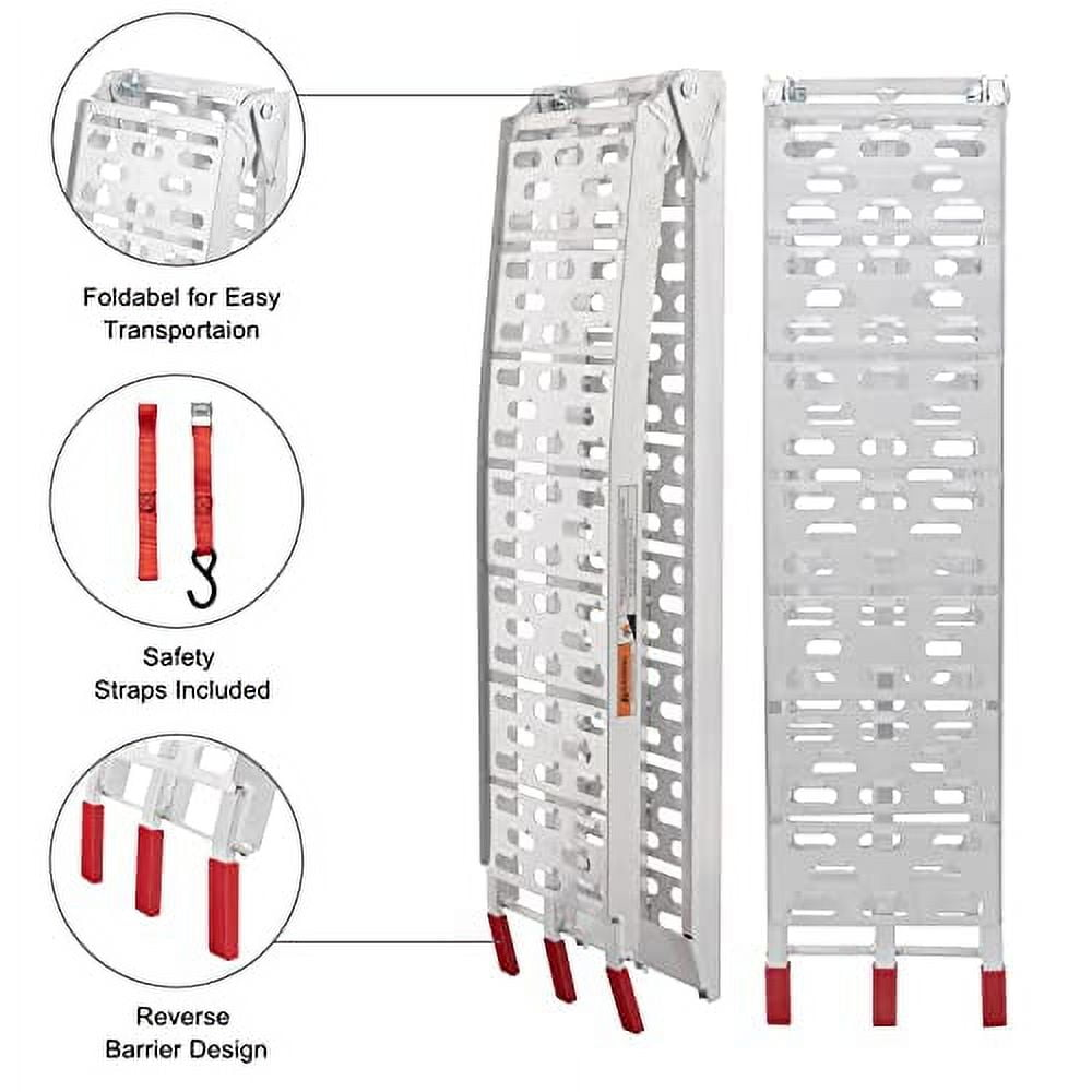 Aluminum Folding Ramps ATV Mower Loading Ramps Pair