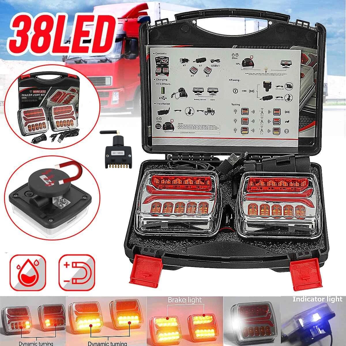 Trailer Light Magnetic Wireless LED Trailer Truck Tail Lights