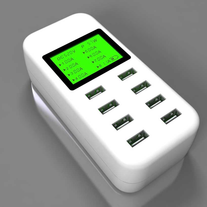 8-port USB Charger with LCD Display