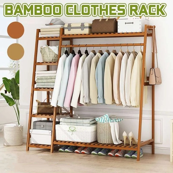 Bamboo Wardrobe Clothes Rack