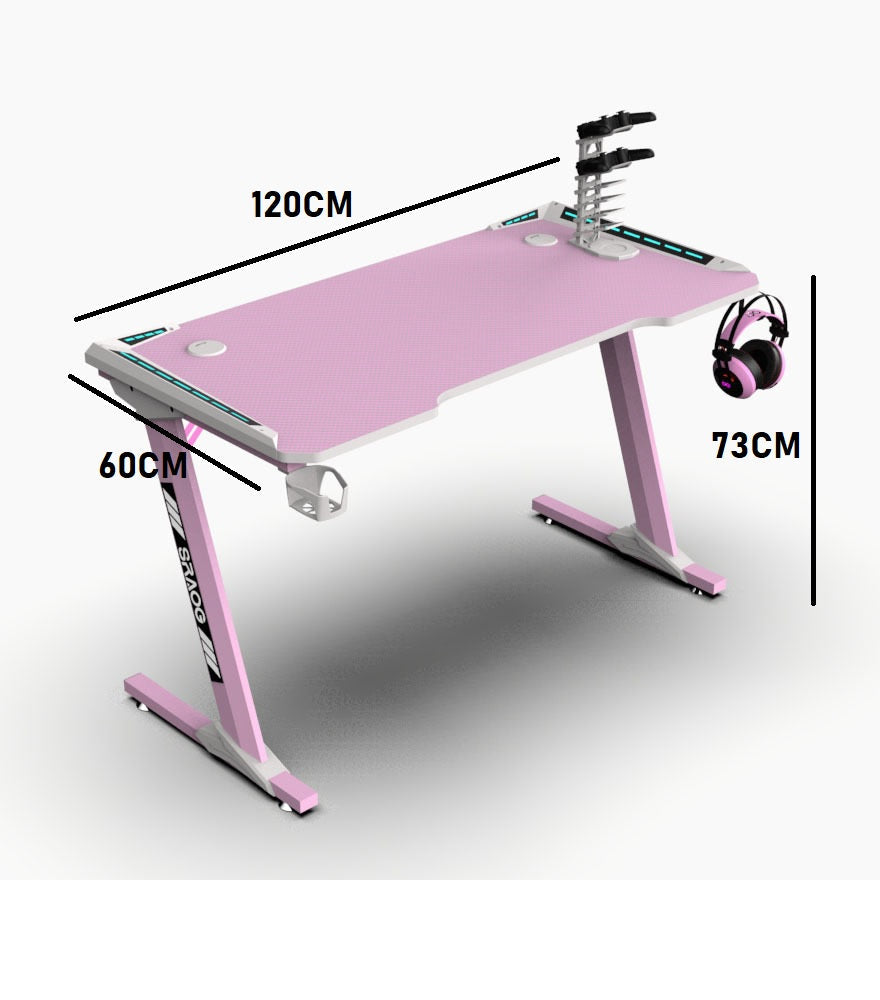 Gaming Desk Office Desk Table 120CM PINK RGB