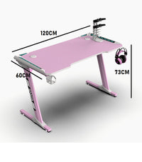 Thumbnail for Gaming Desk Office Desk Table 120CM PINK RGB