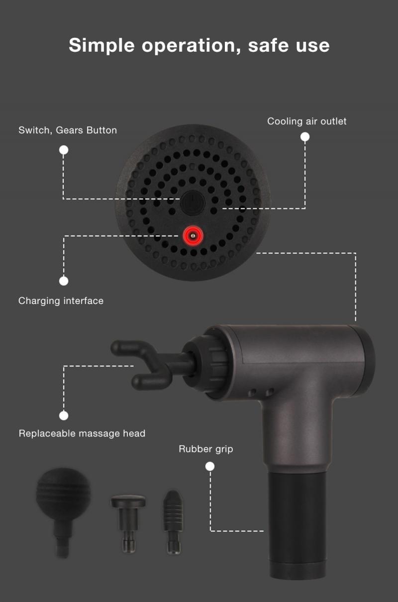 Massage Gun with 4 Massage Heads