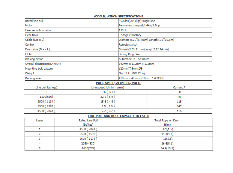 Electric Winch 24V ATV Winch