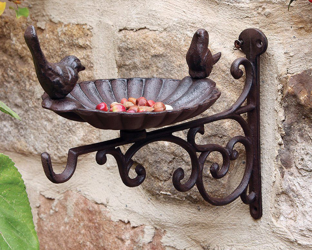 Cast Iron Rustic Brown Two Birds Bath