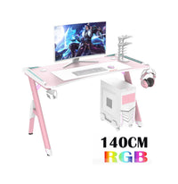 Thumbnail for Gaming Desk Office Desk Table 140CM PINK RGB