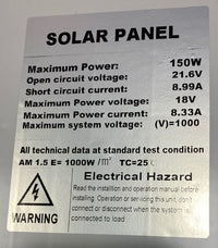 Thumbnail for 150W Solar Panel Polycrystalline