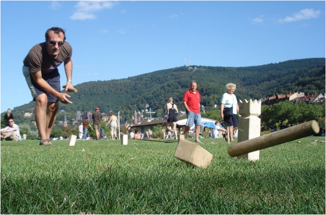 Outdoor Lawn Kubb Game Set