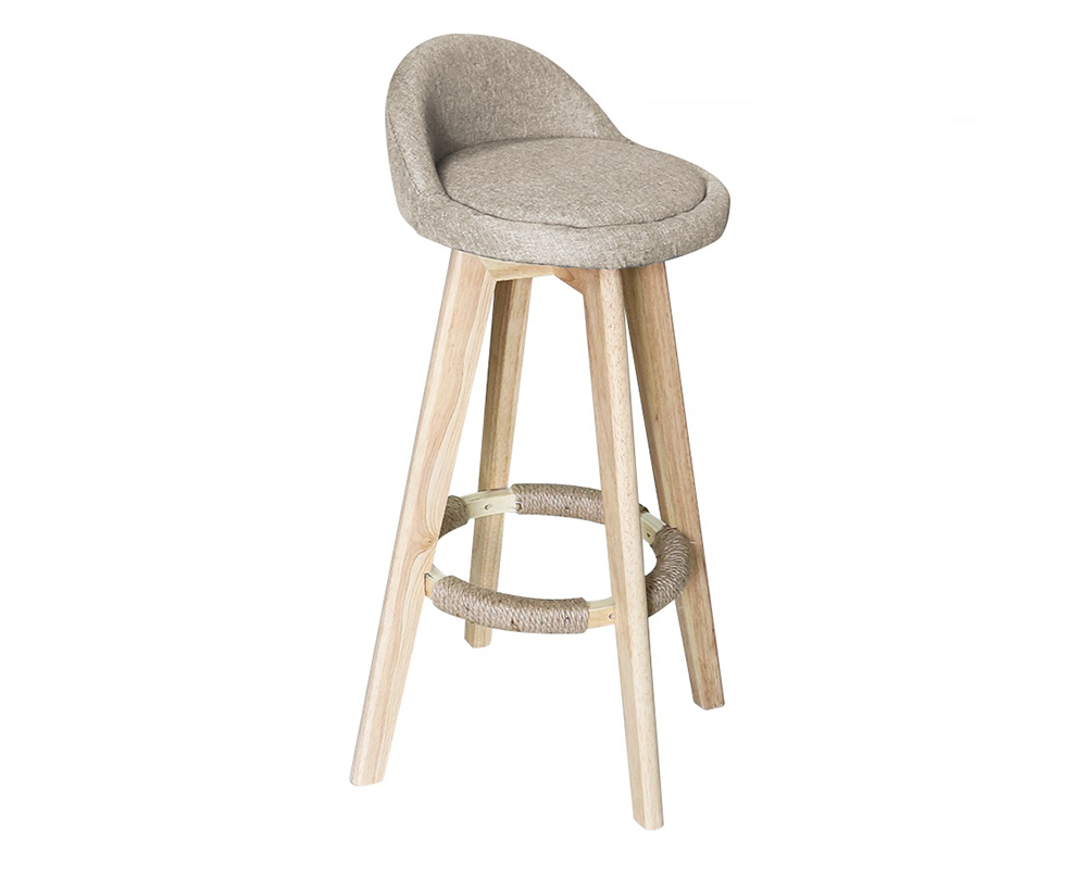 Bar Stools Chair 360 Degree Swivel Beige