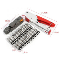 Thumbnail for Coax Crimper Kit Tool Coax Rg59 Rg6 F Connector Fitting Crimper Cable Kit