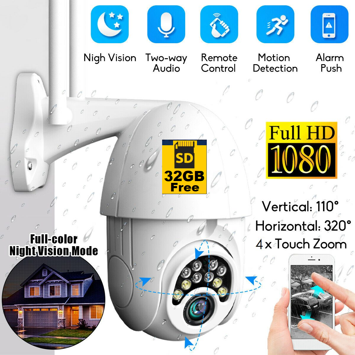 Wireless PTZ Security Camera