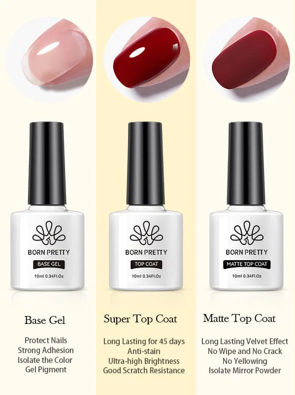 BORN PRETTY Nail Top Coat Base Coat