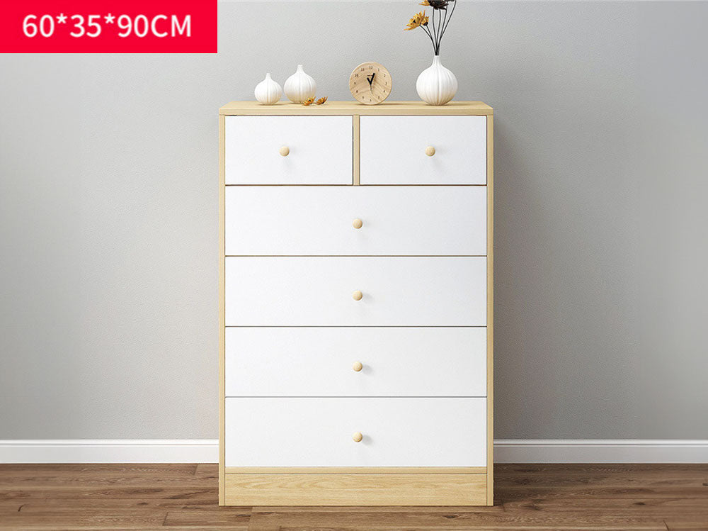 Tallboy Modern White Tallboy Chest of Drawers Dresser with 3 Large and 2 Half Storage Drawers