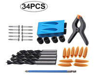 Thumbnail for Pocket Hole Jig Kit Dowel Drill Joinery Kit 34PCS