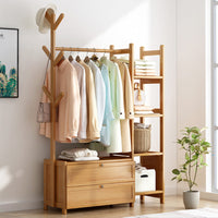 Thumbnail for Cloth Rack Coat Rack Bamboo Wardrobe