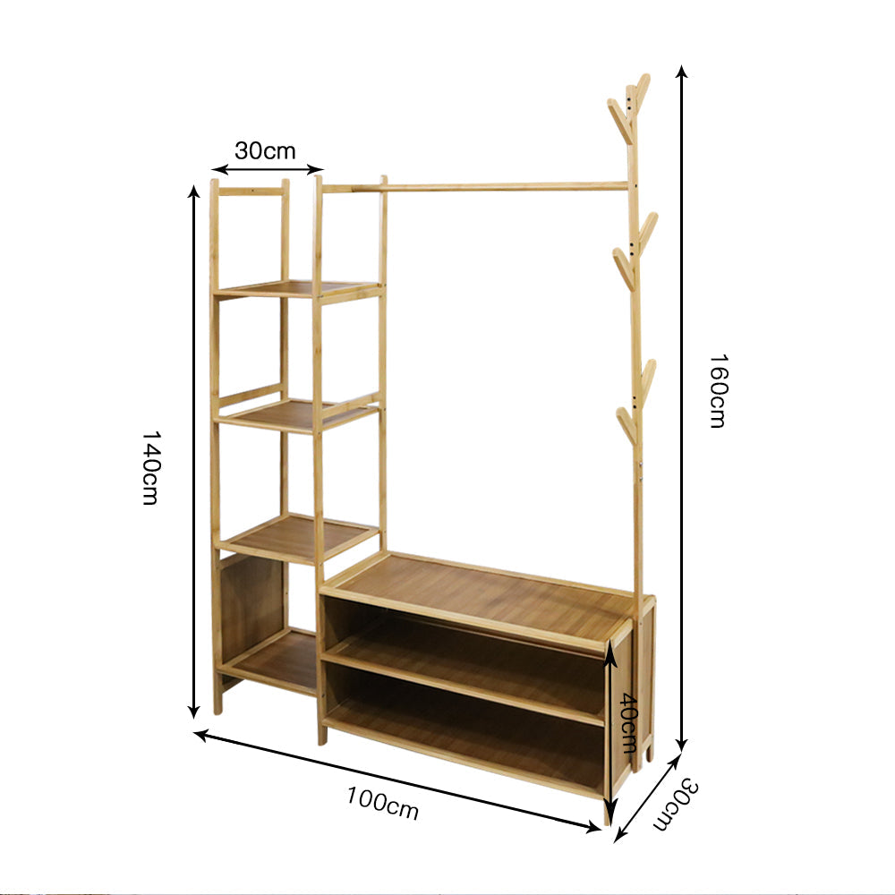 Cloth Rack Coat Rack Bamboo Wardrobe