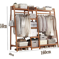 Thumbnail for Bamboo Wardrobe Garment Clothes Rack  with Shelves