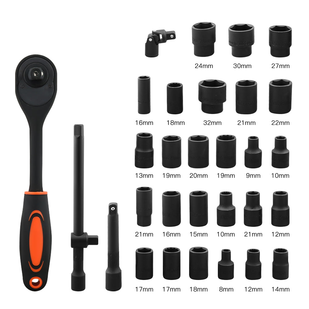 Impact Socket Set 32-Piece 1/2" Drive