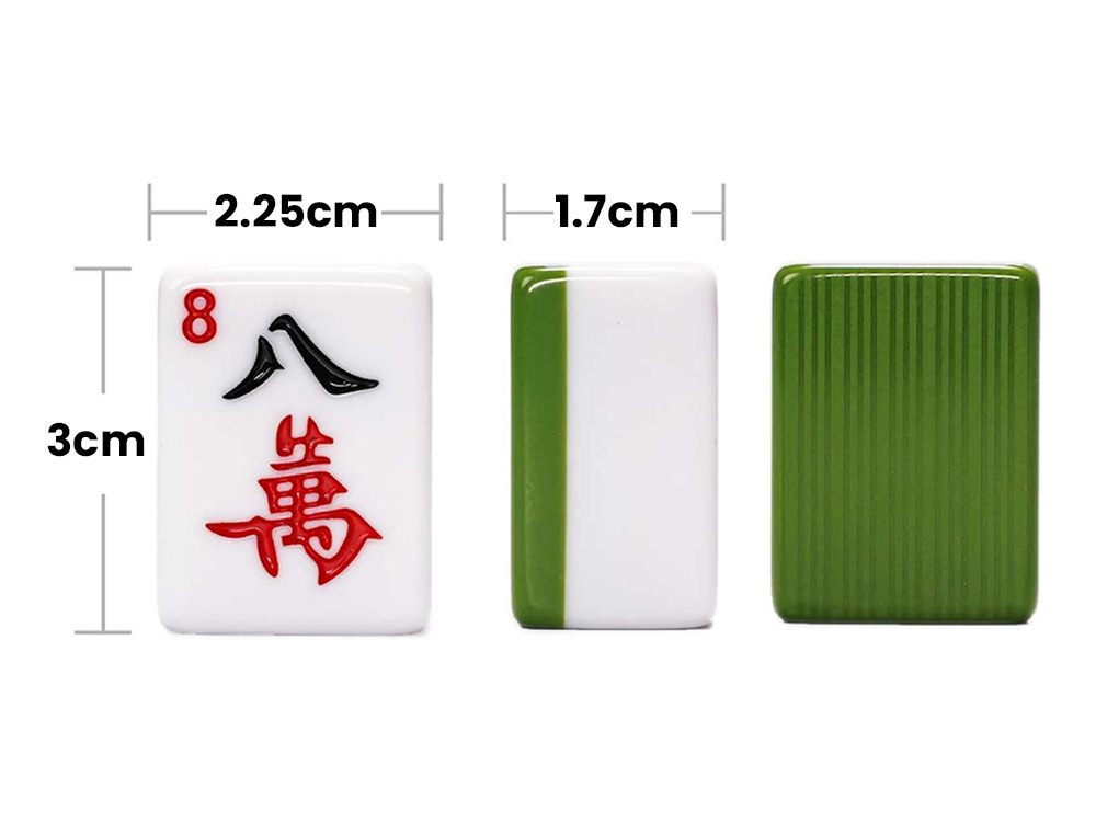 Mahjong Set With Numbers and Characters Green