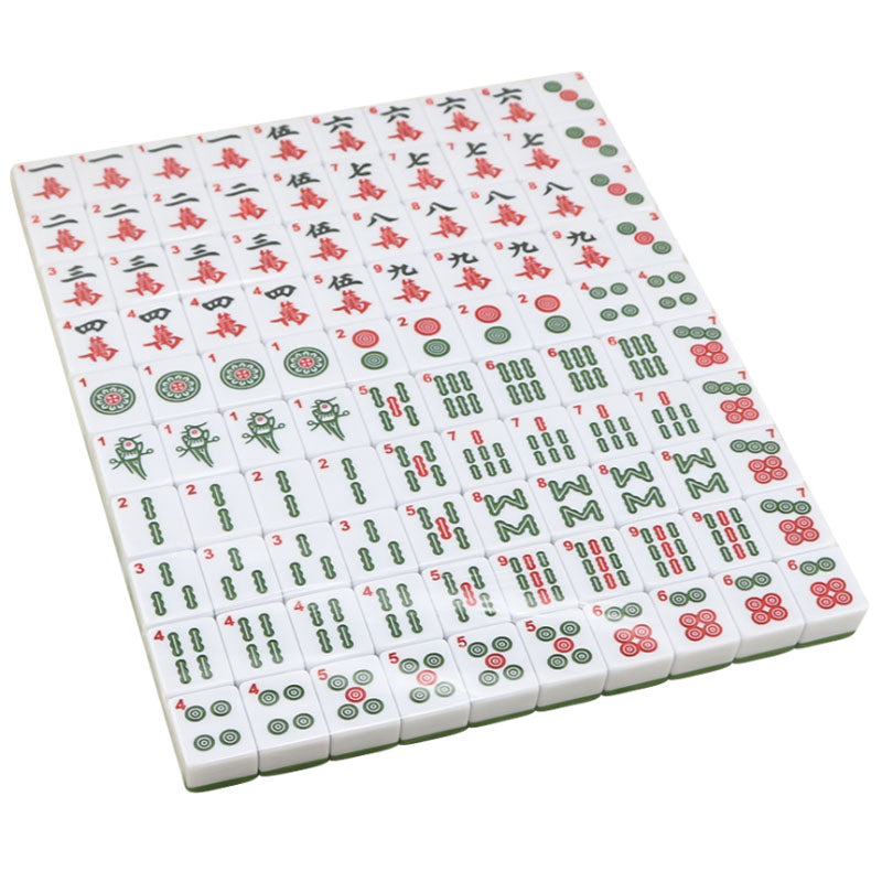 Mahjong Set With Numbers and Characters Green