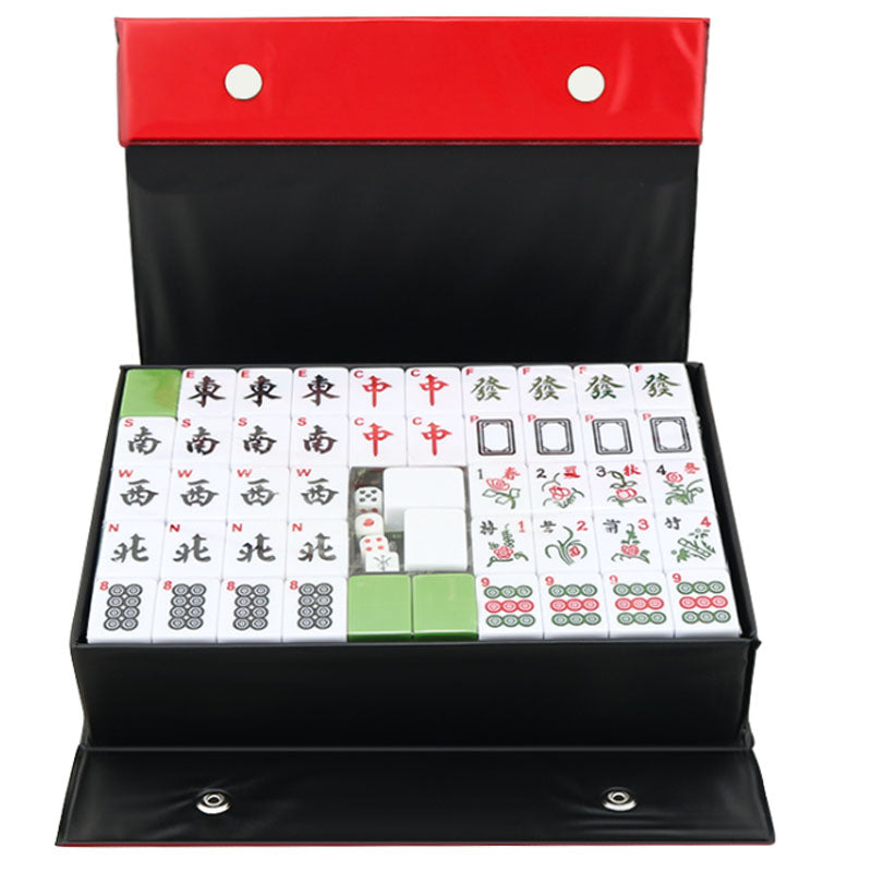 Mahjong Set With Numbers and Characters Green