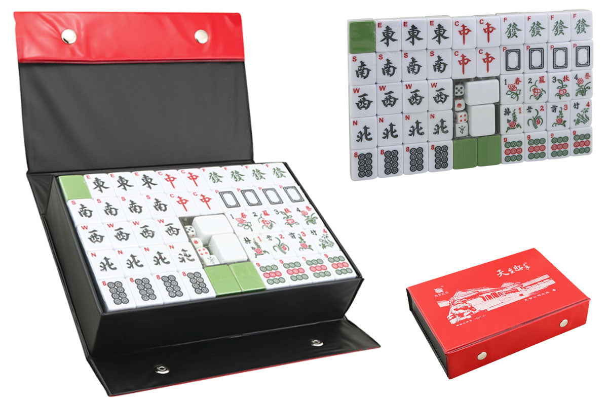 Mahjong Set With Numbers and Characters Green