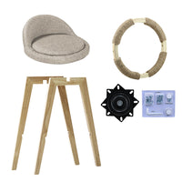 Thumbnail for Bar Stools Chair 360 Degree Swivel Beige