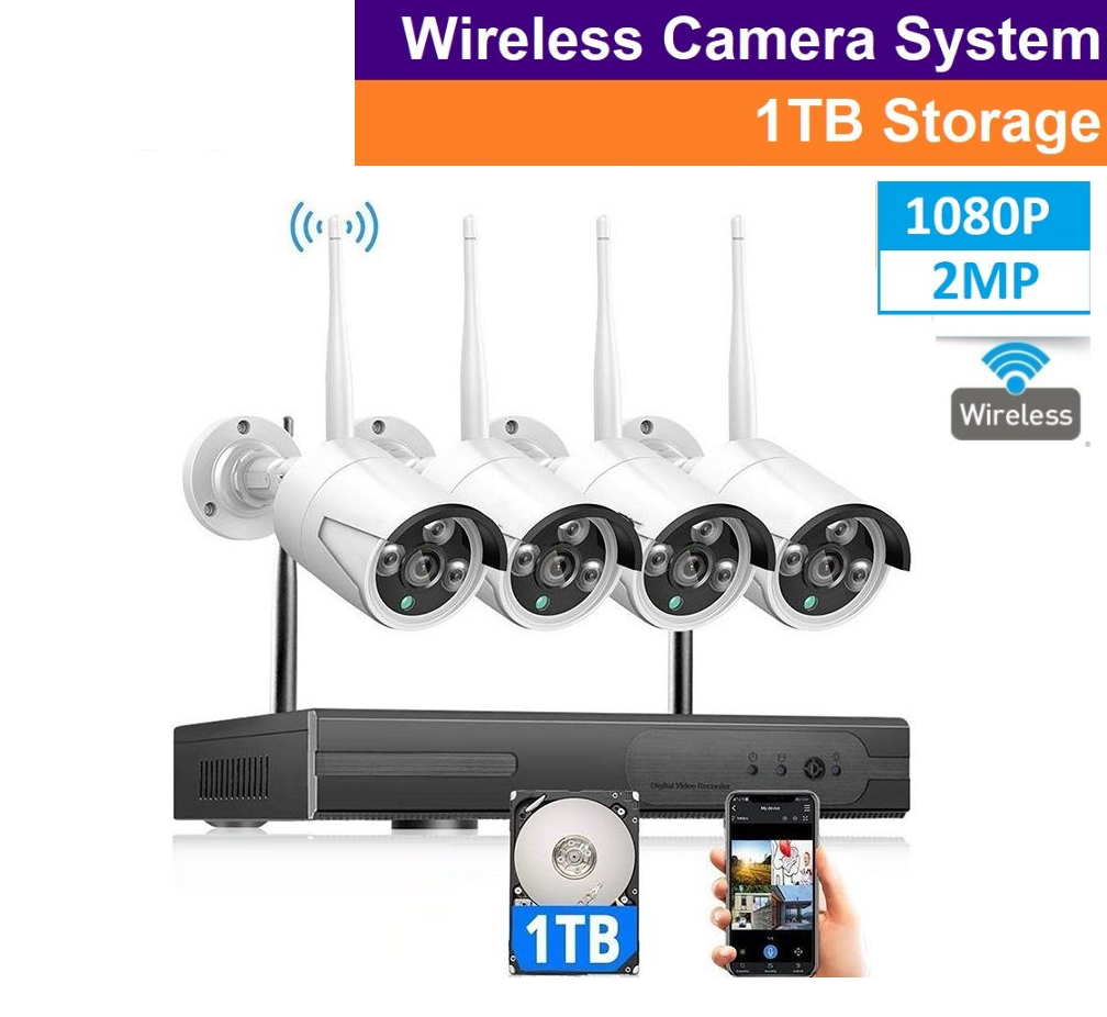 Wireless Security Camera system with 4 Cameras