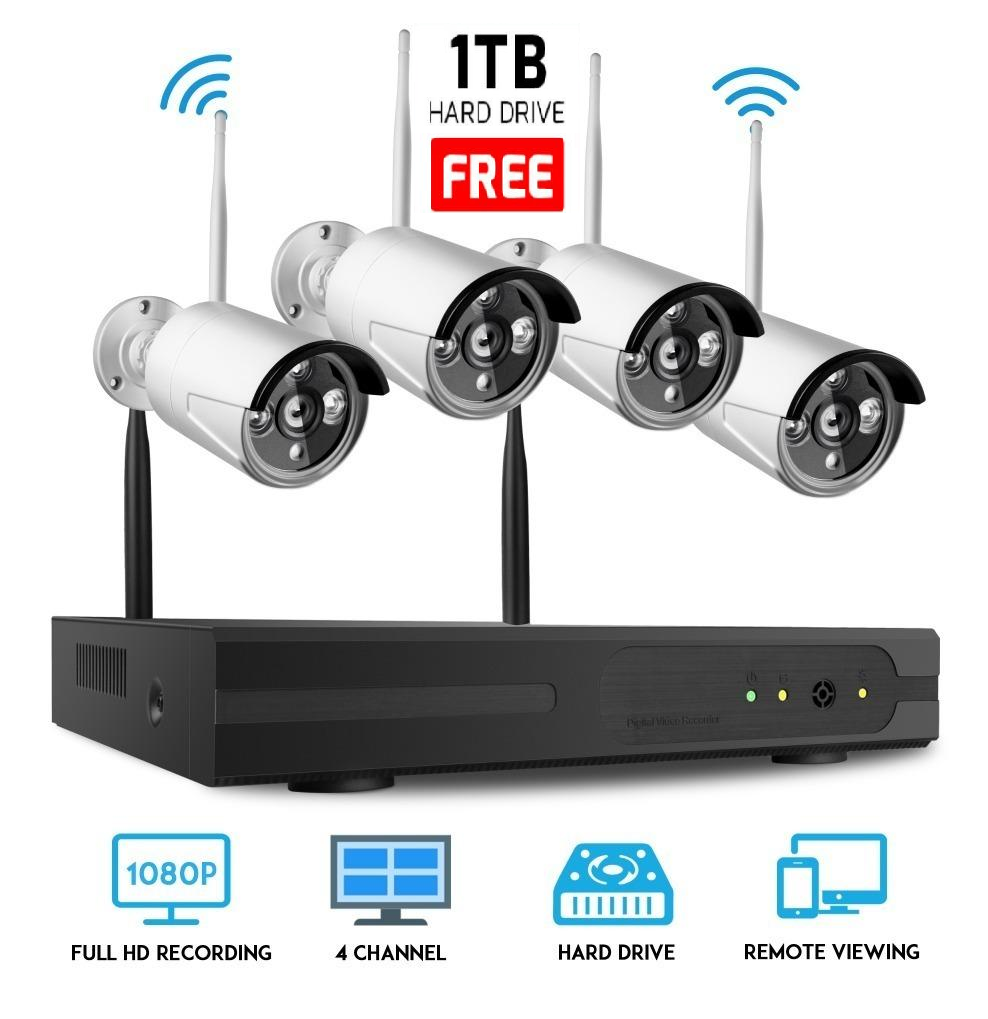 Wireless Security Camera system with 4 Cameras