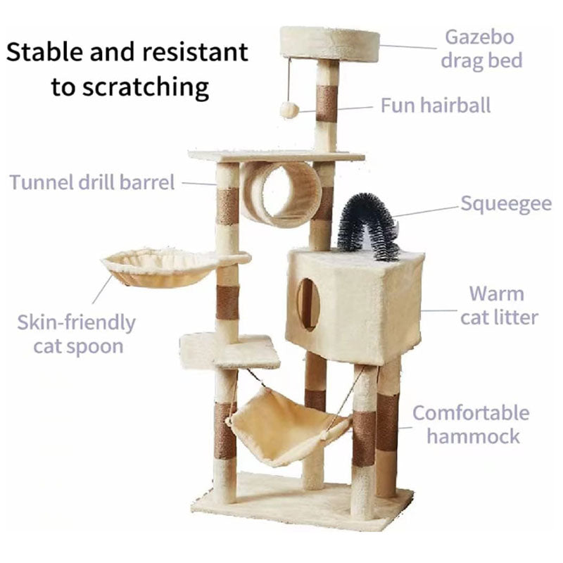 Cat Tree House Scratching Post Tree Play House