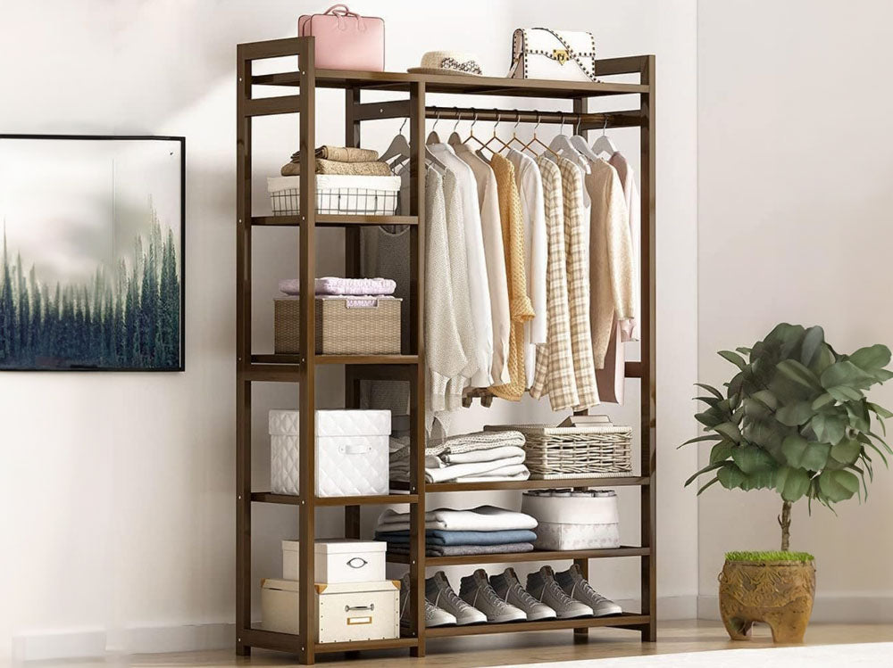 Bamboo Wardrobe Clothes Rack