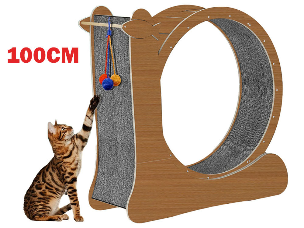 Cat Exercise Wheel Toy Running Exerciser Treadmill Furniture Scratcher Board Roller Play Gym Sports Equipment with Carpet Runway