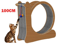 Thumbnail for Cat Exercise Wheel Toy Running Exerciser Treadmill Furniture Scratcher Board Roller Play Gym Sports Equipment with Carpet Runway