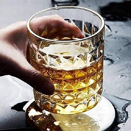 Whiskey Glass Tumbler Set Imported Crystal Rocks Whisky Glass for Scotch, Vodka, Liquor, Alcohol, Juice, Water Drinks