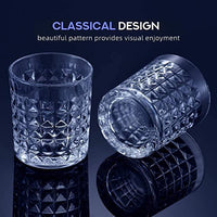 Thumbnail for Whiskey Glass Tumbler Set Imported Crystal Rocks Whisky Glass for Scotch, Vodka, Liquor, Alcohol, Juice, Water Drinks