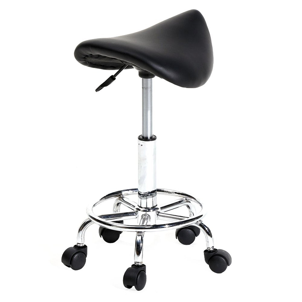 Rolling Saddle Stool PU Leather