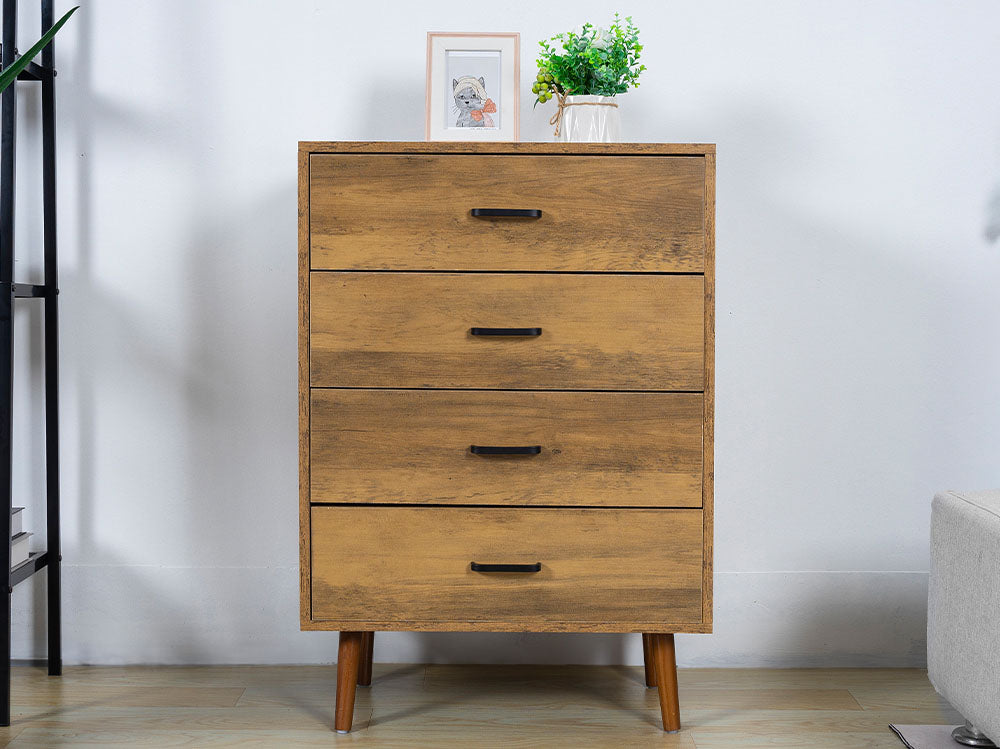 Tallboy Modern Chest of Drawers Dresser with 4 Drawers