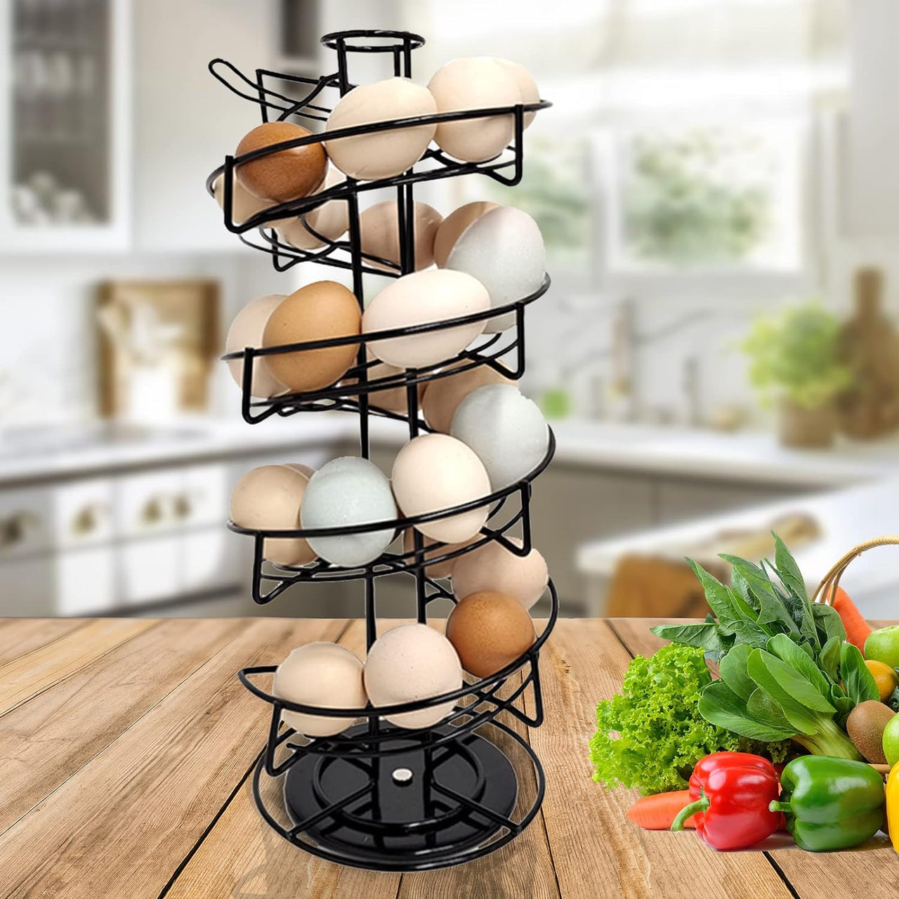 Metal Egg rack storage Skelter Dispenser Rack, Storage Display Rack