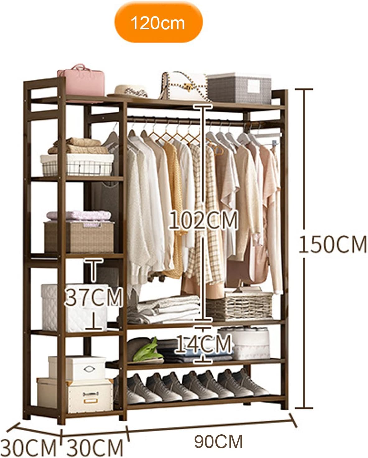 Bamboo Wardrobe Clothes Rack