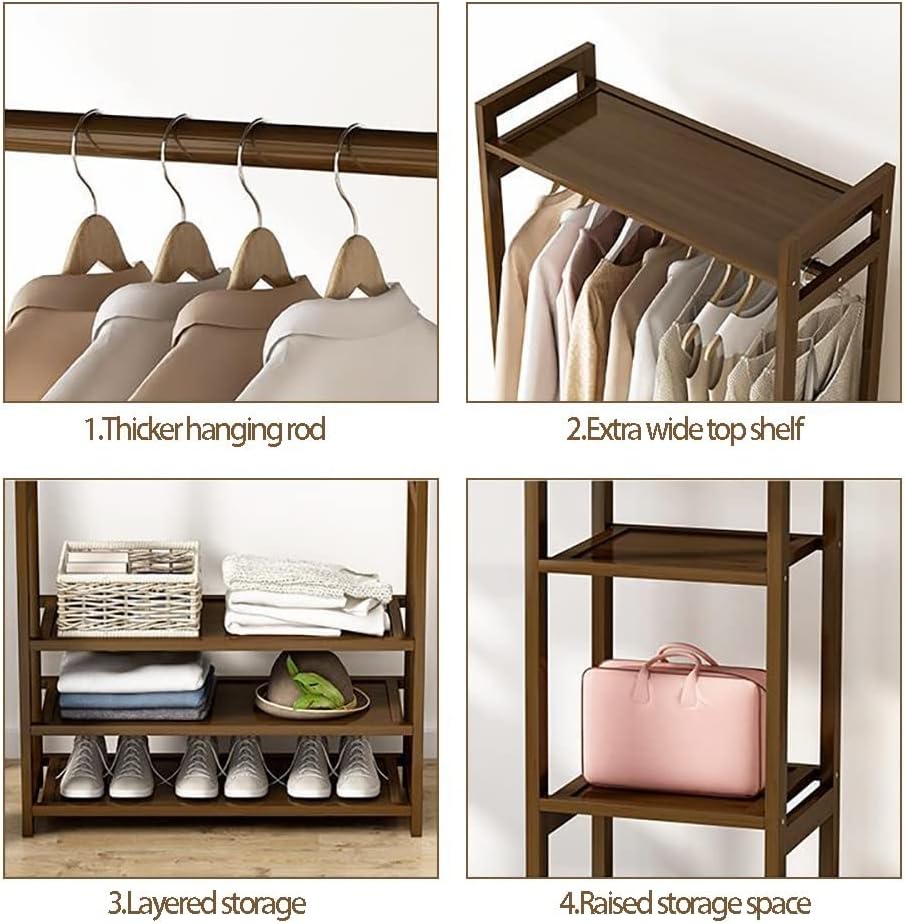 Bamboo Wardrobe Clothes Rack