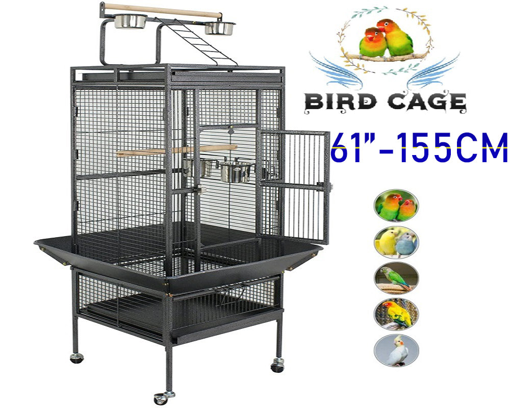 Large Stand Alone Bird Cage Parrot Aviary Perch Carrier
