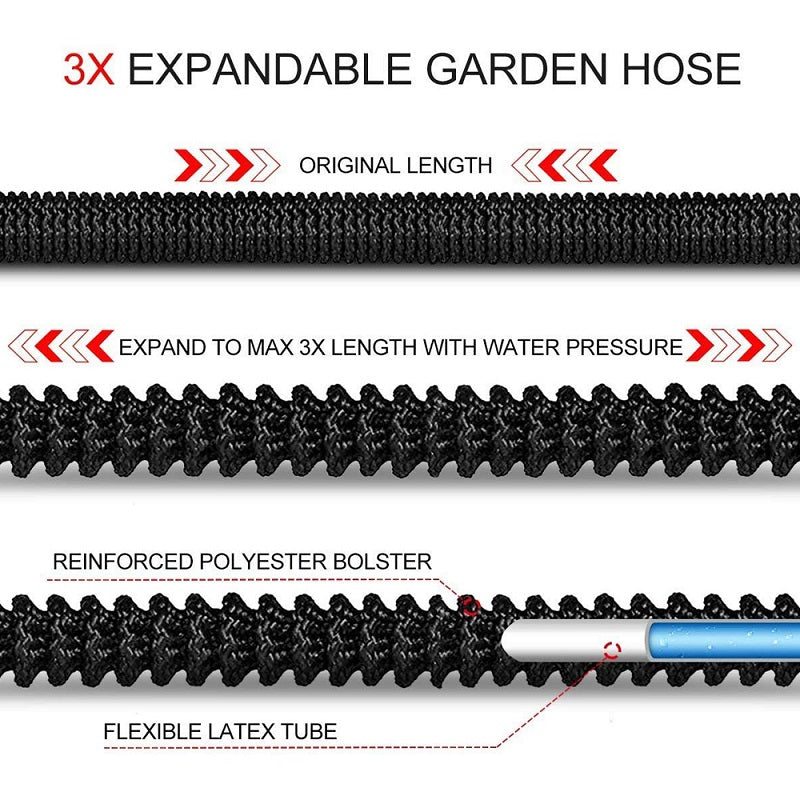 Expandable Flexible Garden Hose Spray Nozzle 100ft