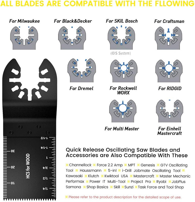 Multi Tool Oscillating Saw Blades 68PCS