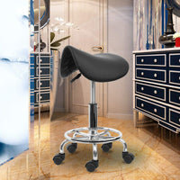 Thumbnail for Rolling Saddle Stool PU Leather