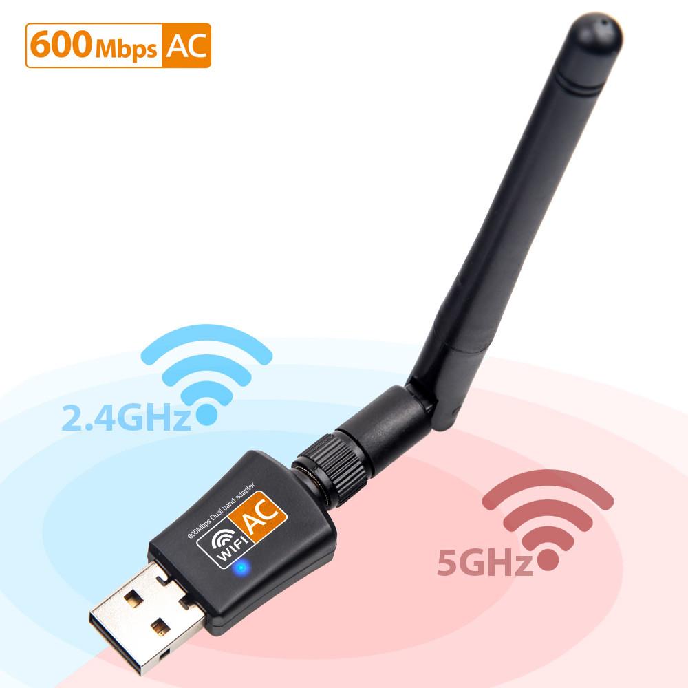 Dual Band USB WiFi Adapter Dongle Wireless Network Laptop Antenna 2.4G 5G